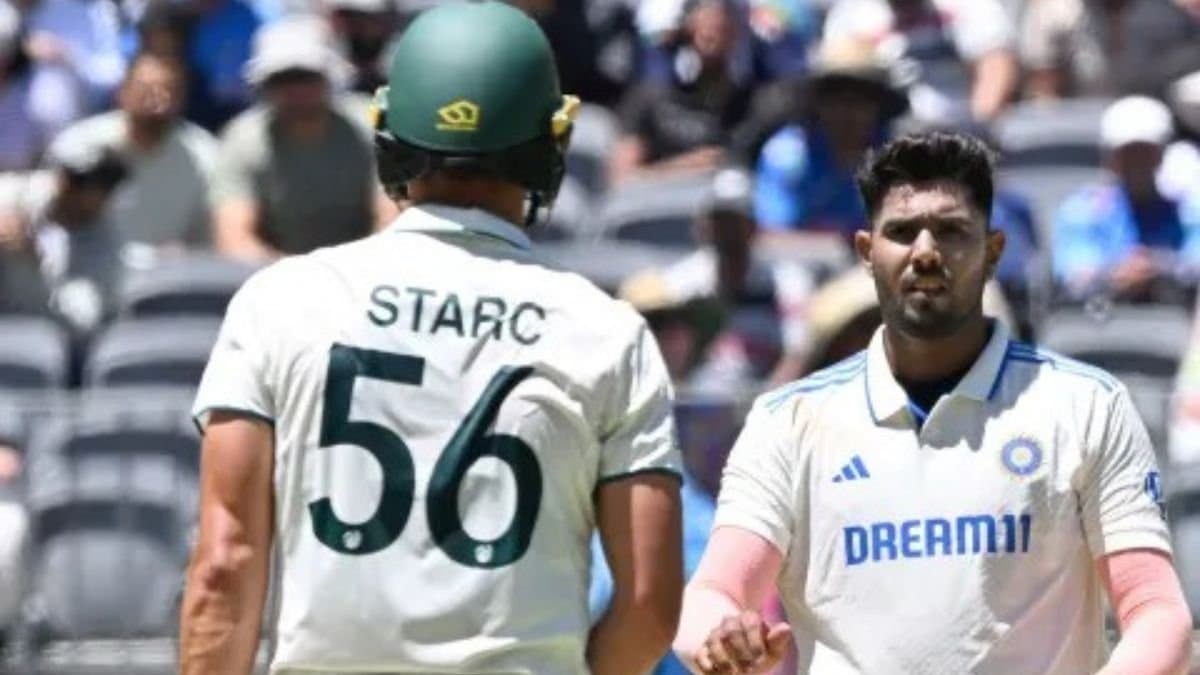 Mitchell Starc and Harshit Rana shared a lighthearted moment at Perth in Border Gavaskar Trophy spt 