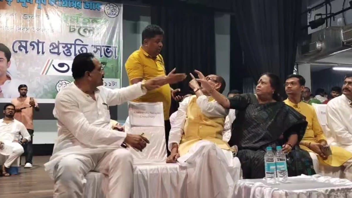Two TMC leaders including an MLA engaged in a feud in an open meeting