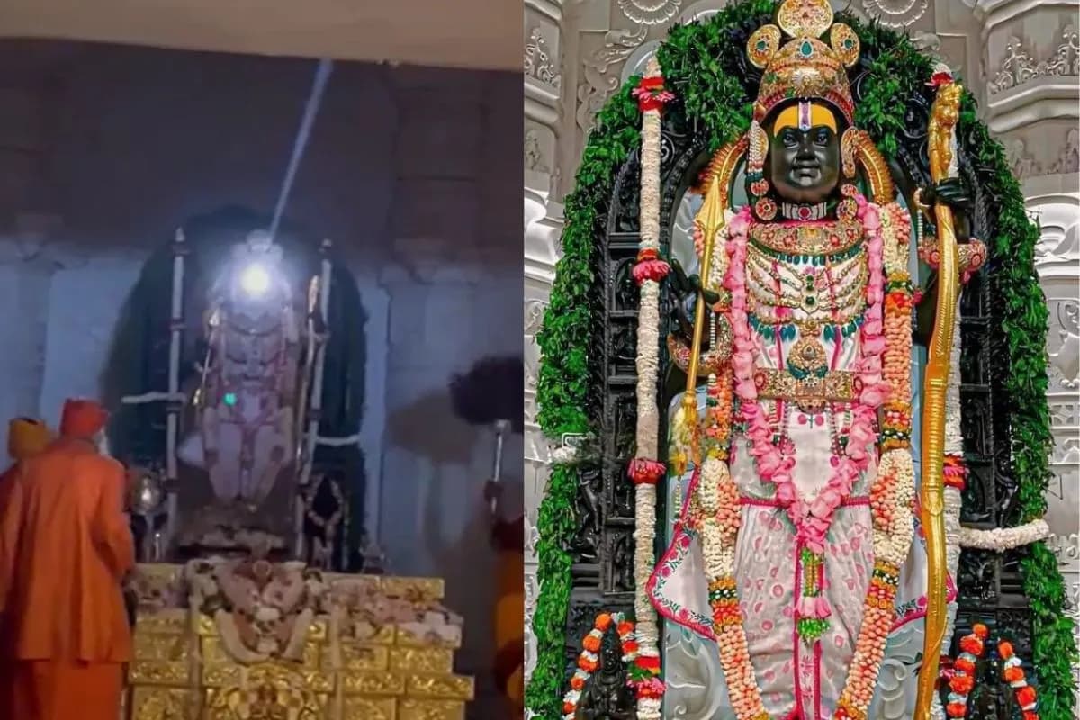 Ram Lalla’s forehead glows stunningly with Surya Tilak in Ayodhya