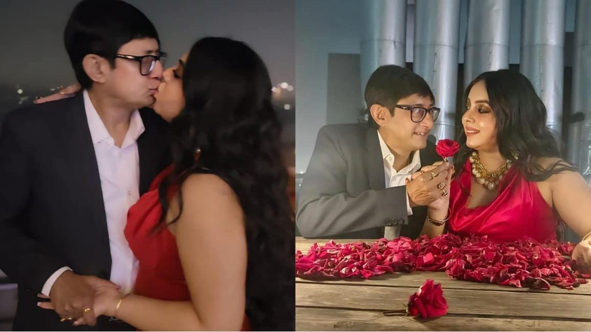 kanchan mallick and sreemoyee chattoraj celebrates their first wedding anniversary ent