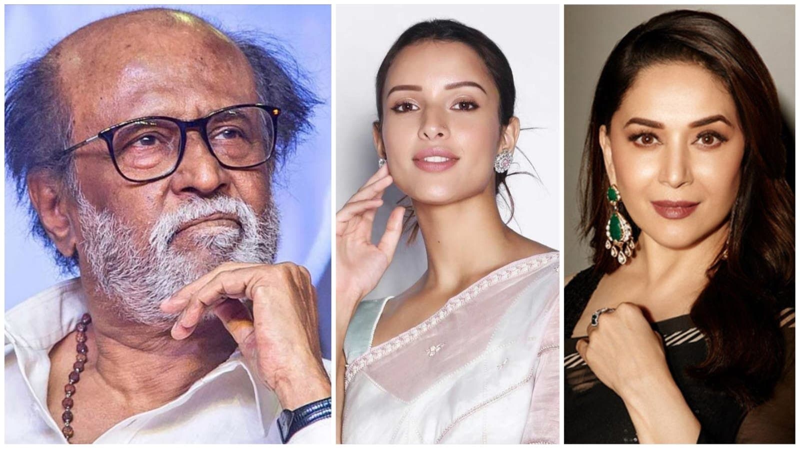 famous actor rajinikanth admitted to hospital for elective procedure tripti dimri and madhuri dixit to play mother daughter in suresh trivenis movie ent