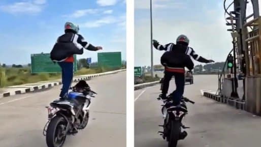 Man Stands Upright On Speeding Bike On Bijnor Highway Meerut Police Vows Action