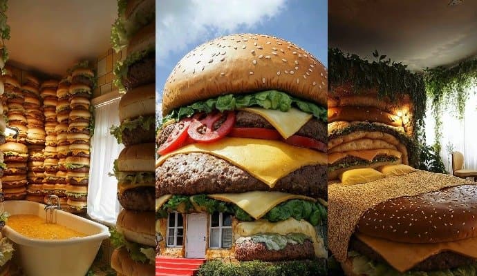 সোফা থেকে বিছানা সবই একএকটি বার্গার, রইল সেই বার্গার বাড়ির ঠিকানা!
