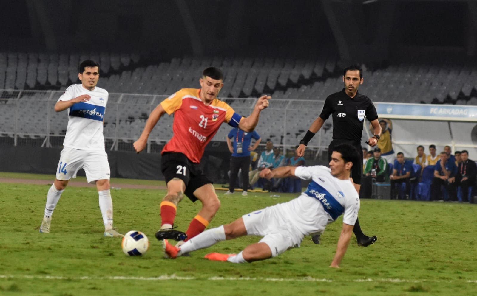 East Bengal supporters protest outside the stadium after loss in AFC Challenge league