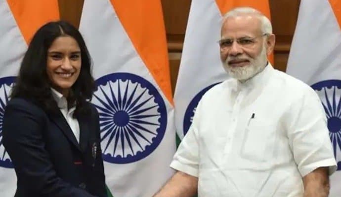 What did pm narendra modi say on vinesh Phogat's Paris Olympics feat? Spt 