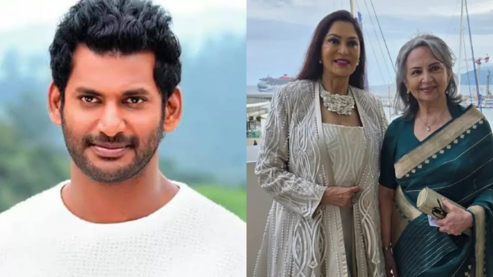 Tamil actor Vishal set to marry actor Sai Dhanshika soon Sharmila Tagore Simi Garewal attend Aranyer Din Ratri Cannes screening