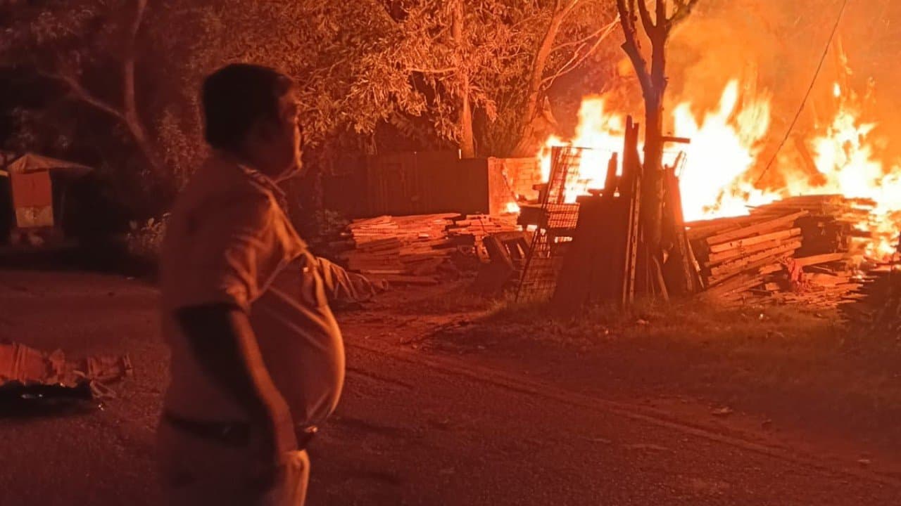 Cylinder Explosion Sparks Panic as Massive Fire Destroys Shops in Baruipur