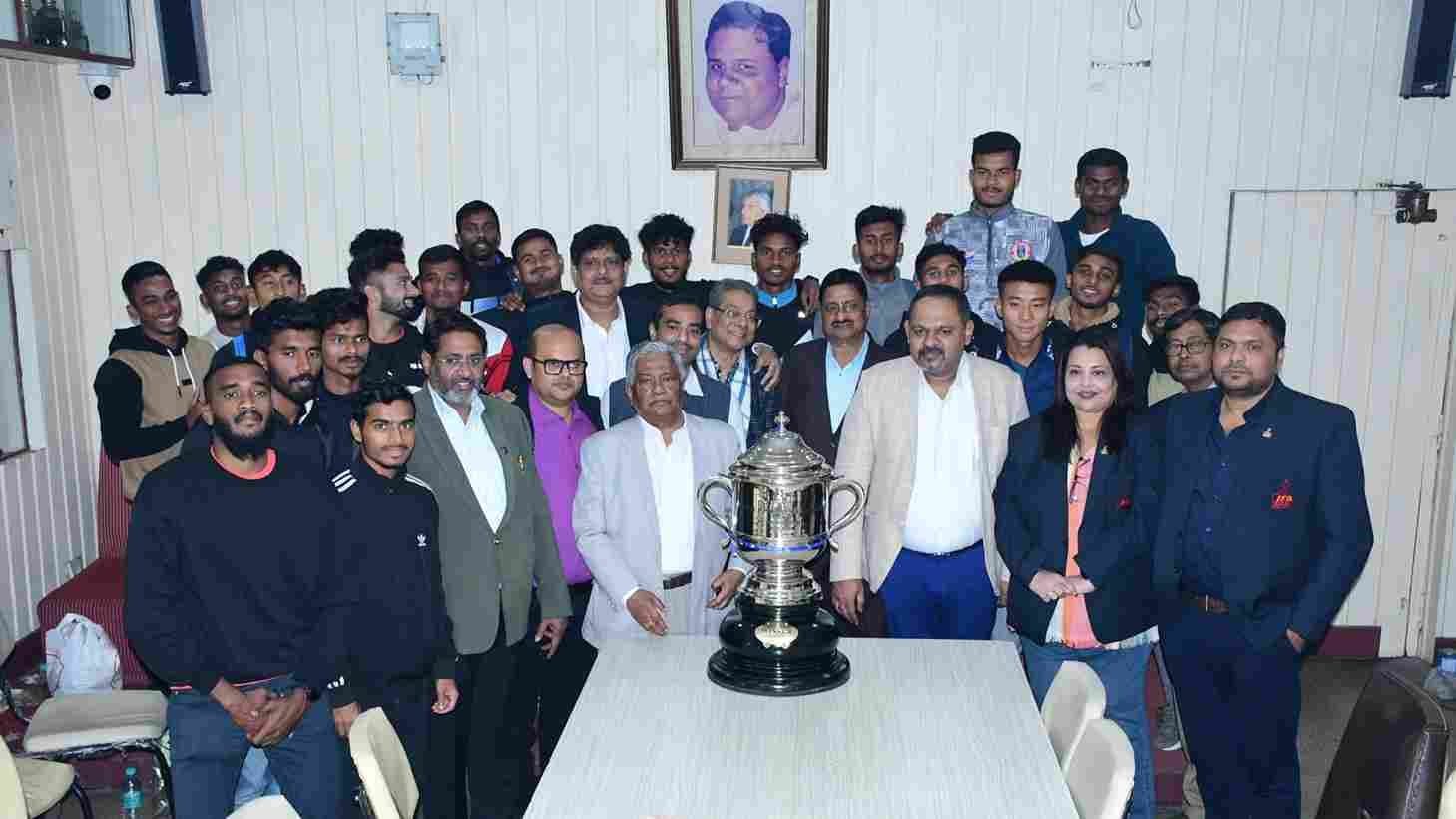Bengal's Santosh trophy champion footballers in ifa office to complete paper works for government job spt 