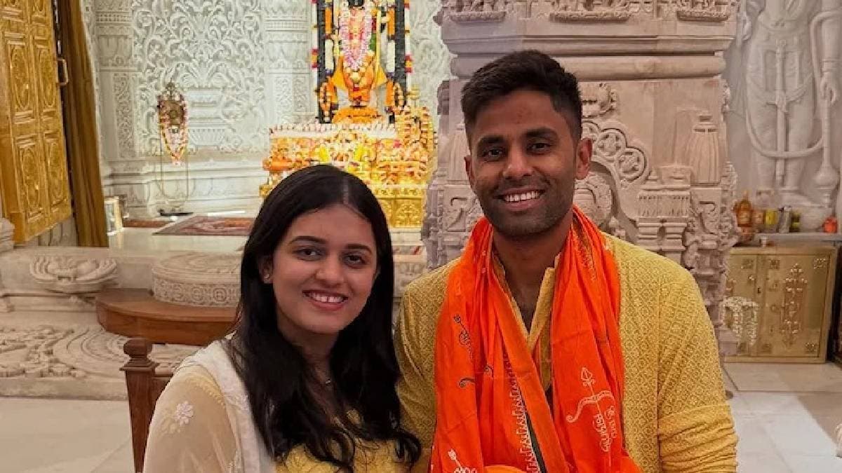 IPL 2025: MI star Suryakumar Yadav visits Ayodhya temple with wife Devisha