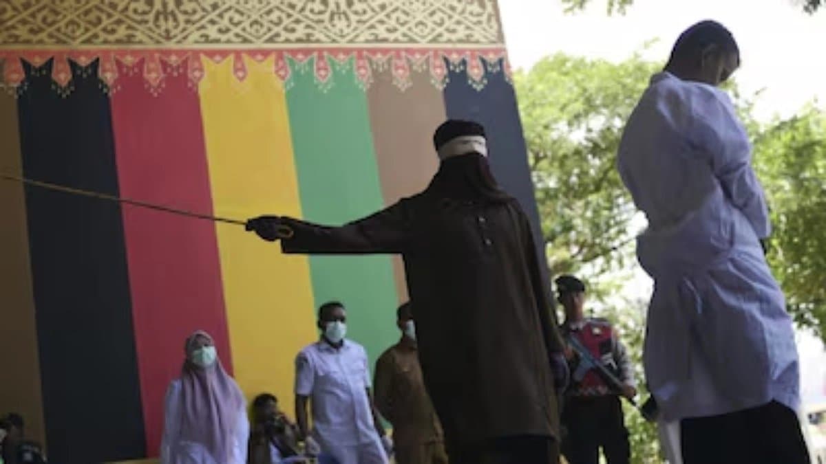 Indonesian Islamic Sharia Court publicly flogged two men for gay intercourse