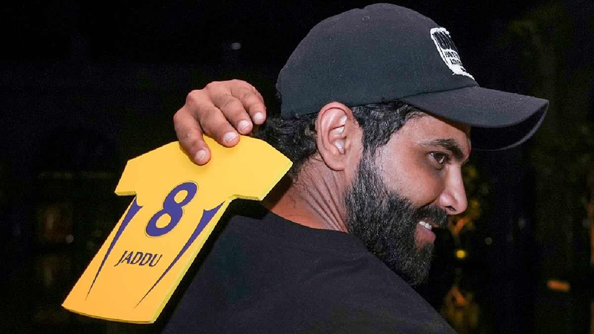 After ICC Champions Trophy win Ravindra Jadeja joins CSK in unique Pushpa Style