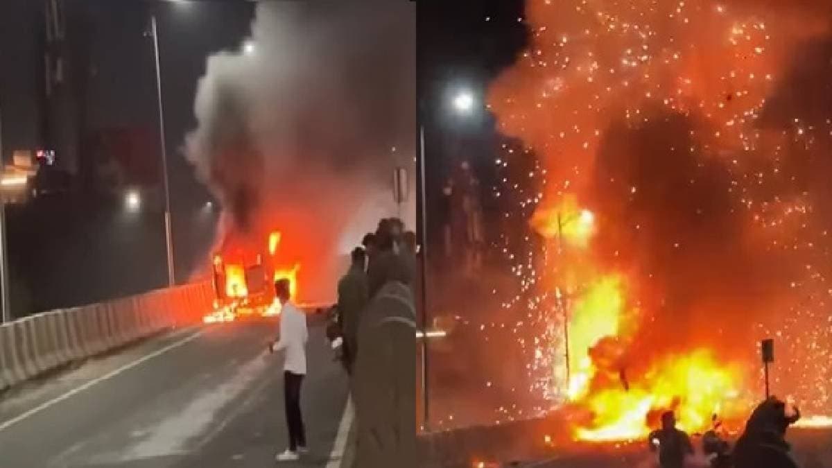 Pregnant Woman Has Narrow Escape As Oxygen Cylinder In Ambulance Explodes In Maharashtra gnr