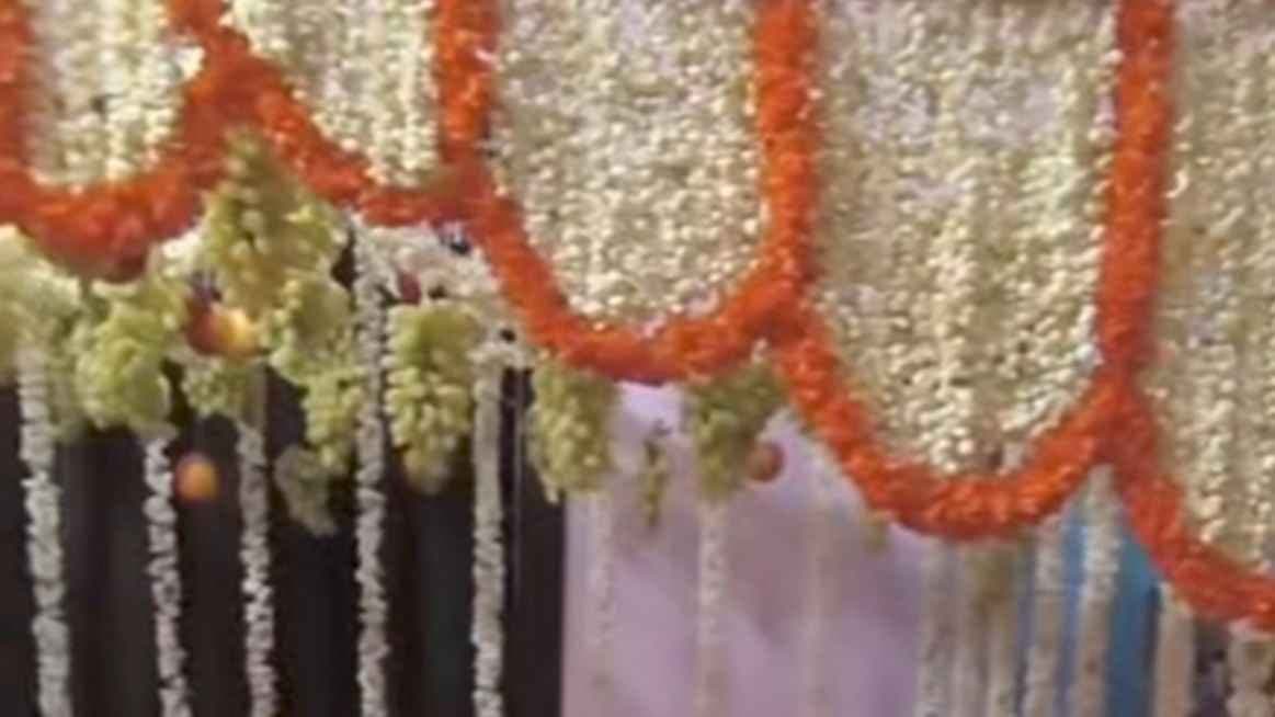Suhag Raat Bed Decoration With Fruits Couple Laughing Out Loud