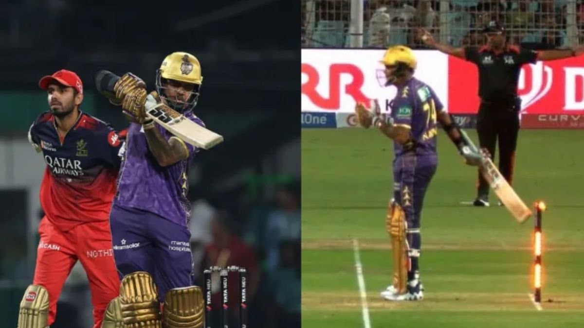 IPL 2025: KKR star Sunil Narine could have  been involved in a hit wicket dismissal in the IPL 2025 opening game against RCB spt