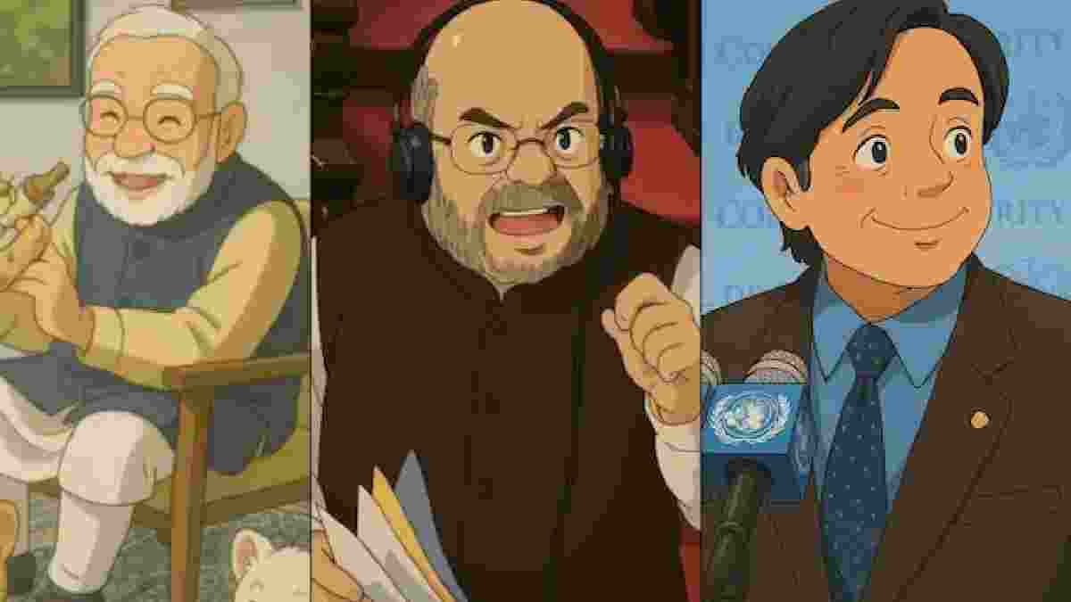 Politicians Join Ghibli as well they post their picture on social media including naredra modi