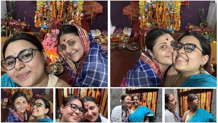 Swastika Mukherjee: ছেলেমেয়ে নিয়ে মর্ত্যে মা দুর্গা, শহরে মেয়ে অন্বেষাকে নিয়ে মা স্বস্তিকা! 