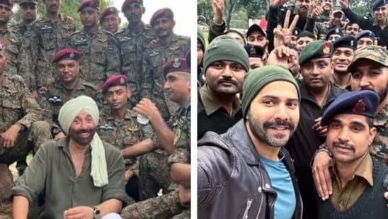 Border 2 stars Sunny Deol Varun Dhawan pay tributes and share pics with jawans  Indian Army Day ENT
