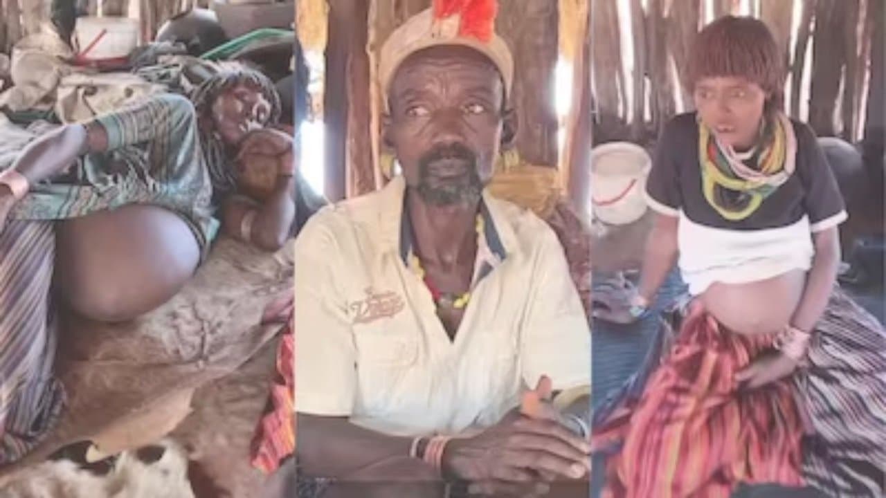 This African man has six wives all are pregnant at the same time