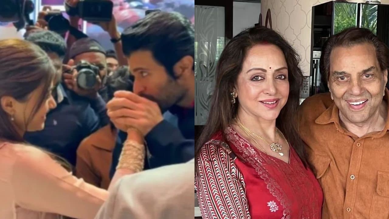 Hema Malini shares her thoughts after Dharmendra got discharged from hospital Vijay Devarakonda kissed Rashmika Mandannas hand