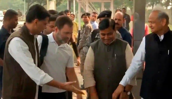 Congress: ভোটমুখী রাজস্থানে এক ফ্রেমে রাহুল-শচীন-অশোক 