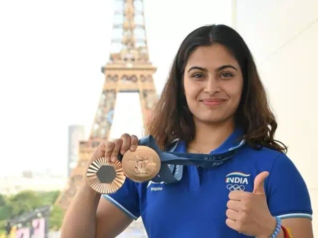 Manu Bhaker felicitated by Sports Minister and awarded for Olympic heroics