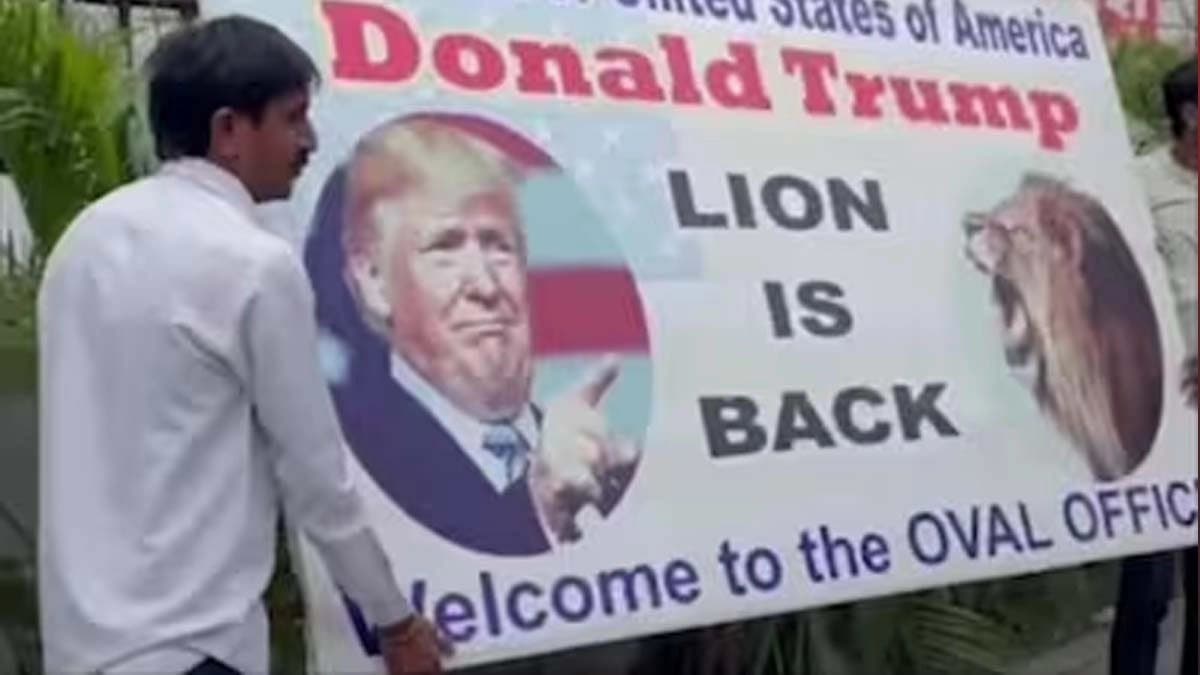 US President Donald Trumps banner removed from Vadodara bungalow amid tariff row