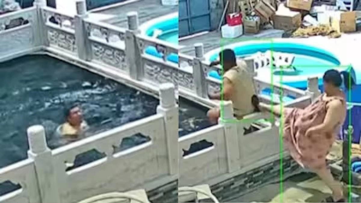 সামান্য ভুলেই স্বামীকে লাথি মেরে সোজা জলে ফেলে দিলেন স্ত্রী! ভিডিও ভাইরালে উত্তেজনা, কারণ জানলে ভিরমি খাবেন 