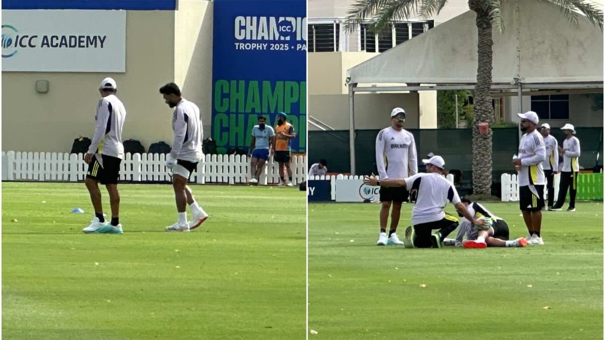 Rishabh Pant took a hit to his left knee during drills at the ICC academy in Dubai after being struck by a shot from Hardik Pandya spt 