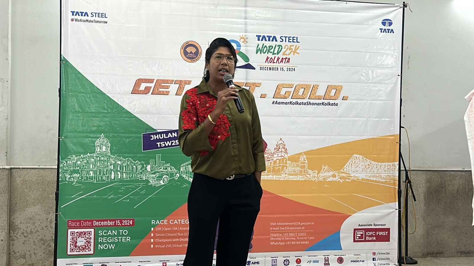 Star cricketer jhulan goswami interacts with school children on the occasion of children's day spt 