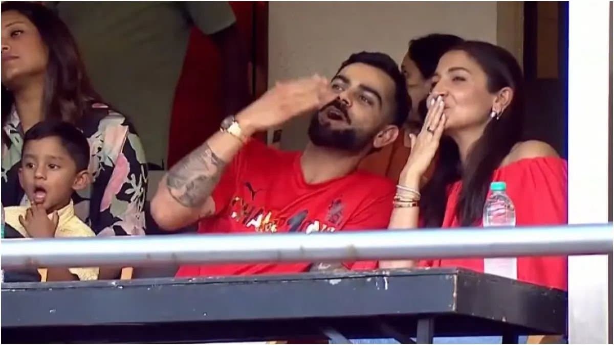  Anushka Sharma and Virat kohli blew flying kisses and that triggers social media users to vent their wrath on Chinnaswamy Stadium Stampede incident