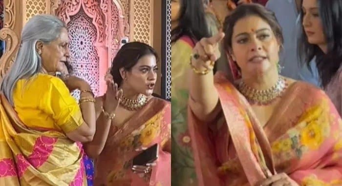 Kajol and Jaya Bachchan Looks annoyed After Devotees Blow Whistle at Her Durga Puja Pandal ent