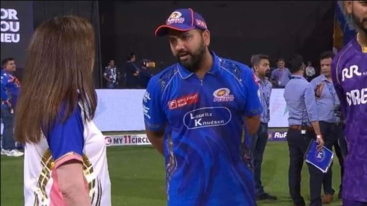 IPL 2025: Rohit Sharma was spotted engaging in a serious chat with Mumbai Indians owner Nita Ambani spt 