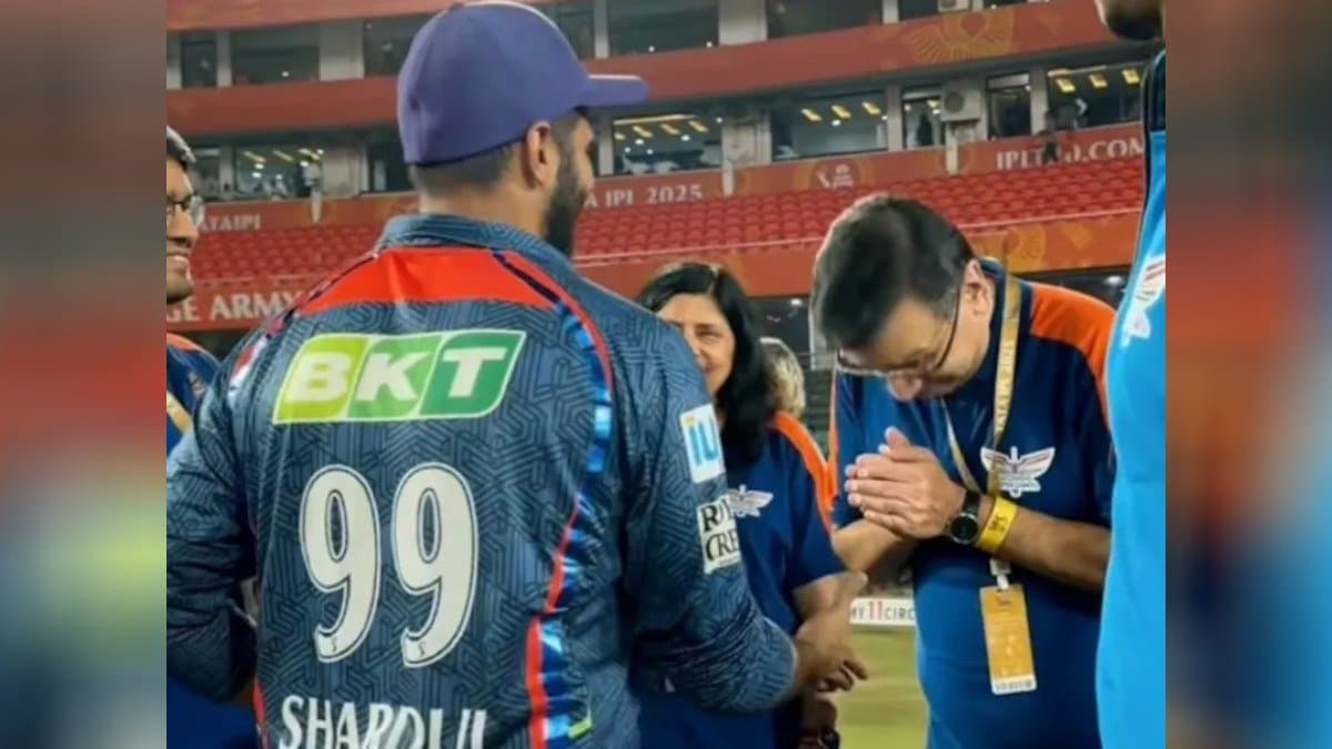 LSG owner Sanjiv Goenka bows down to Shardul Thakur