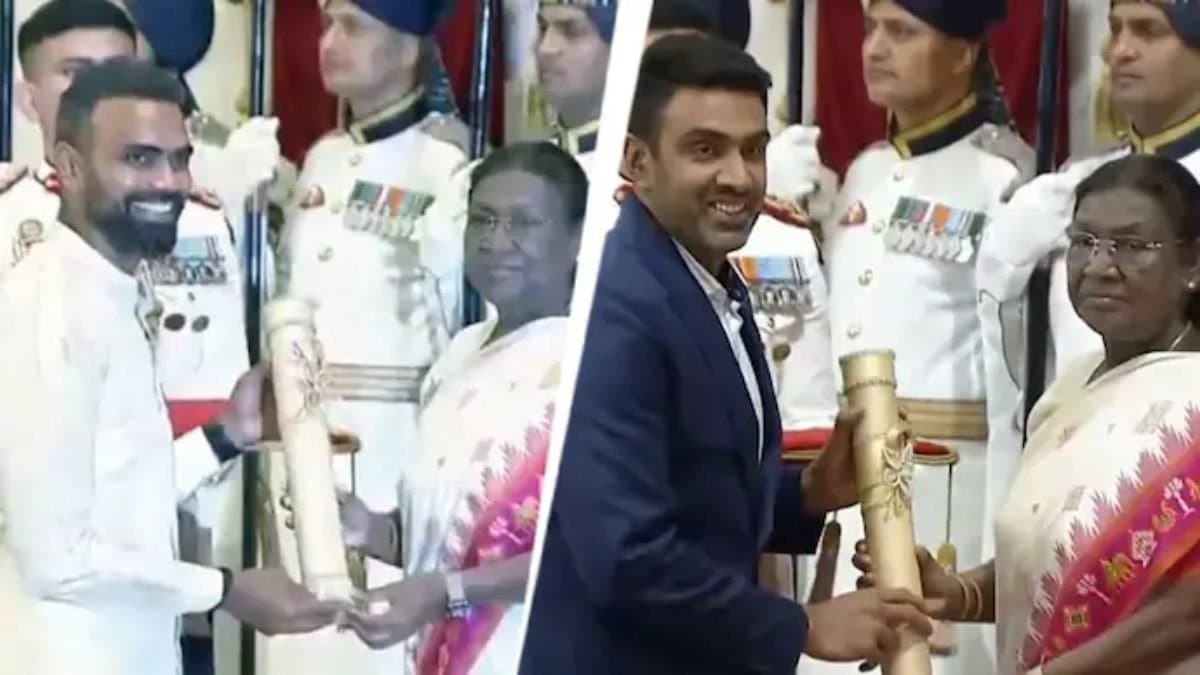 Former Indian cricketer  Ravichandran Ashwin and Indian hockey legend PR Sreejesh got the prestigious Padma Awards from President Droupadi Murmu spt 