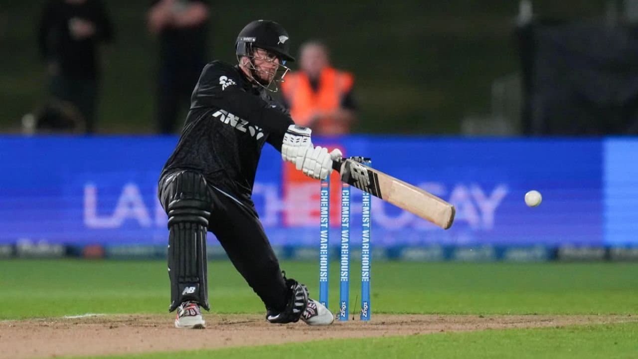  Captain Mitchell Santner delivered late fireworks with the bat as New Zealand clinched the series