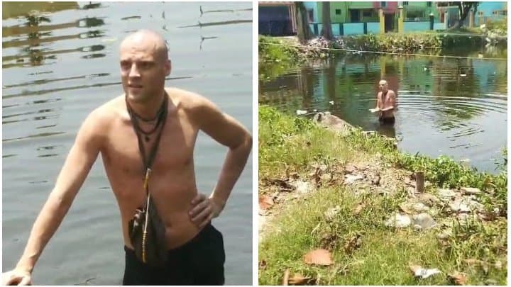 Hooghly: পুকুরে ডুবে বসে! আজব কাণ্ড ইউক্রেনের যুবকের