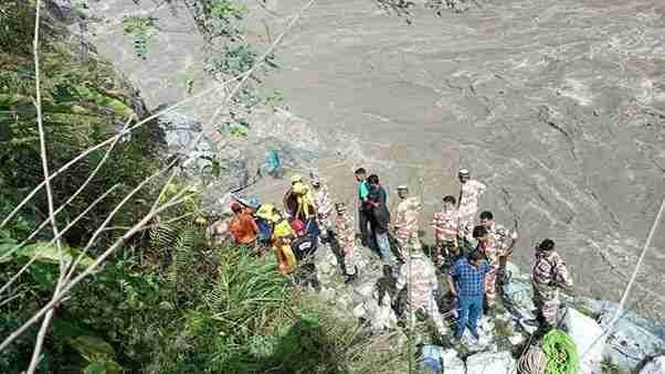 Two Dead 10 Missing After Bus Falls Into River In Uttarakhands Rudraprayag