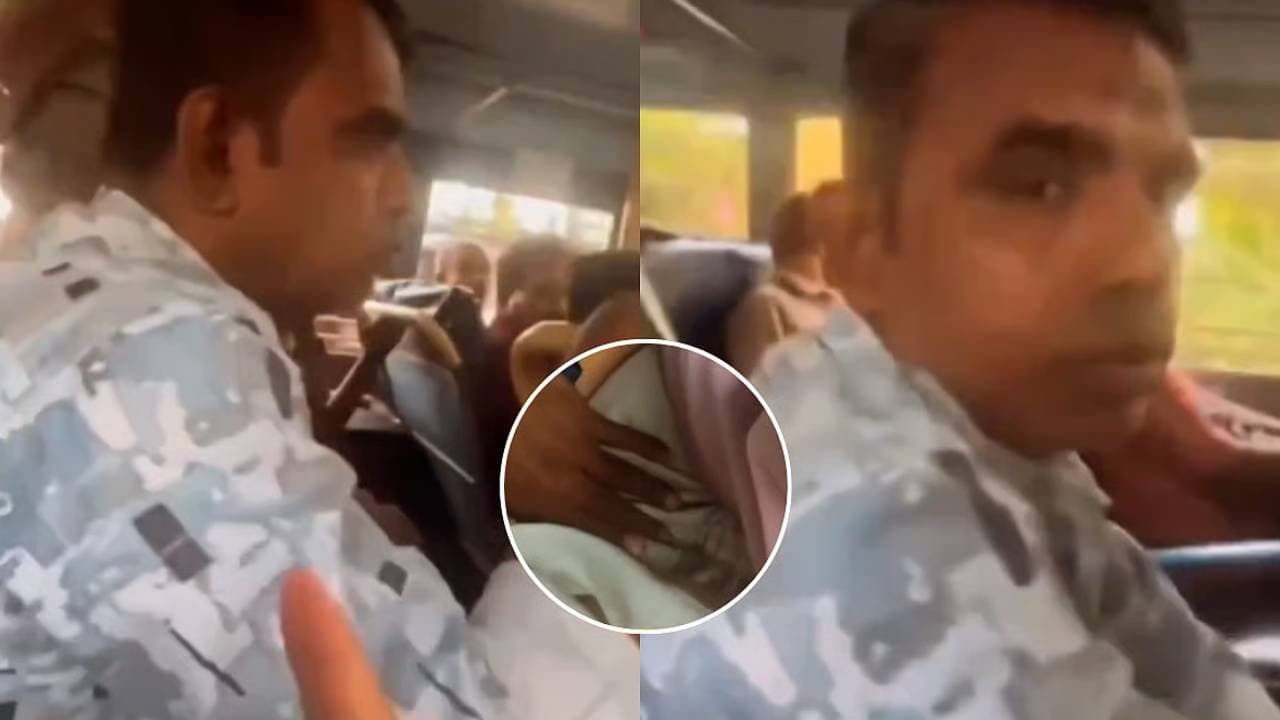 Pervert man put hand inside womans top in kerala