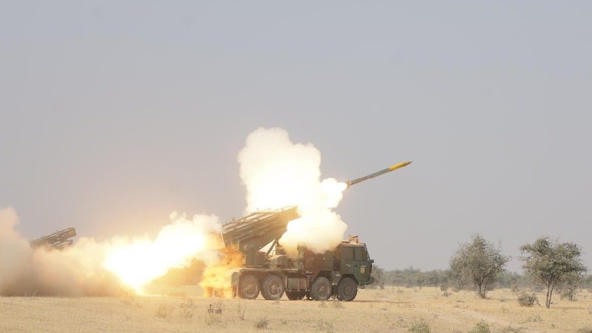Army's live  exercise showcases the power of various missiles, including the Pinaka rocket