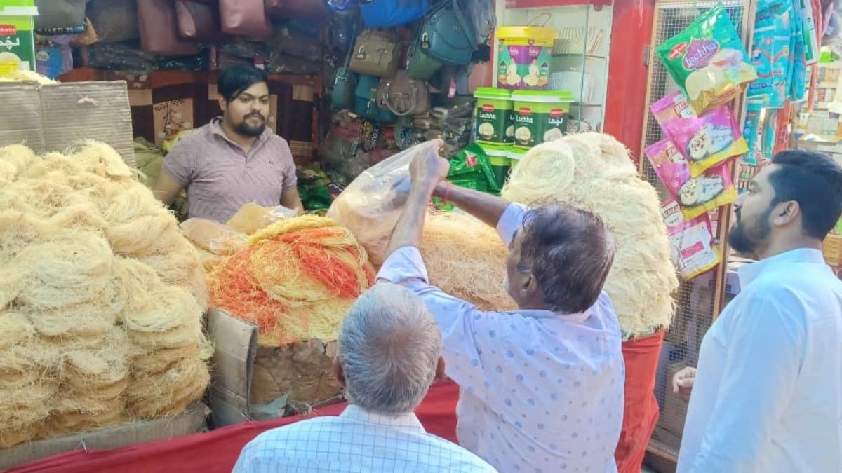 For the upcoming Eid festival workers of Lachha Semai making factory are busy
