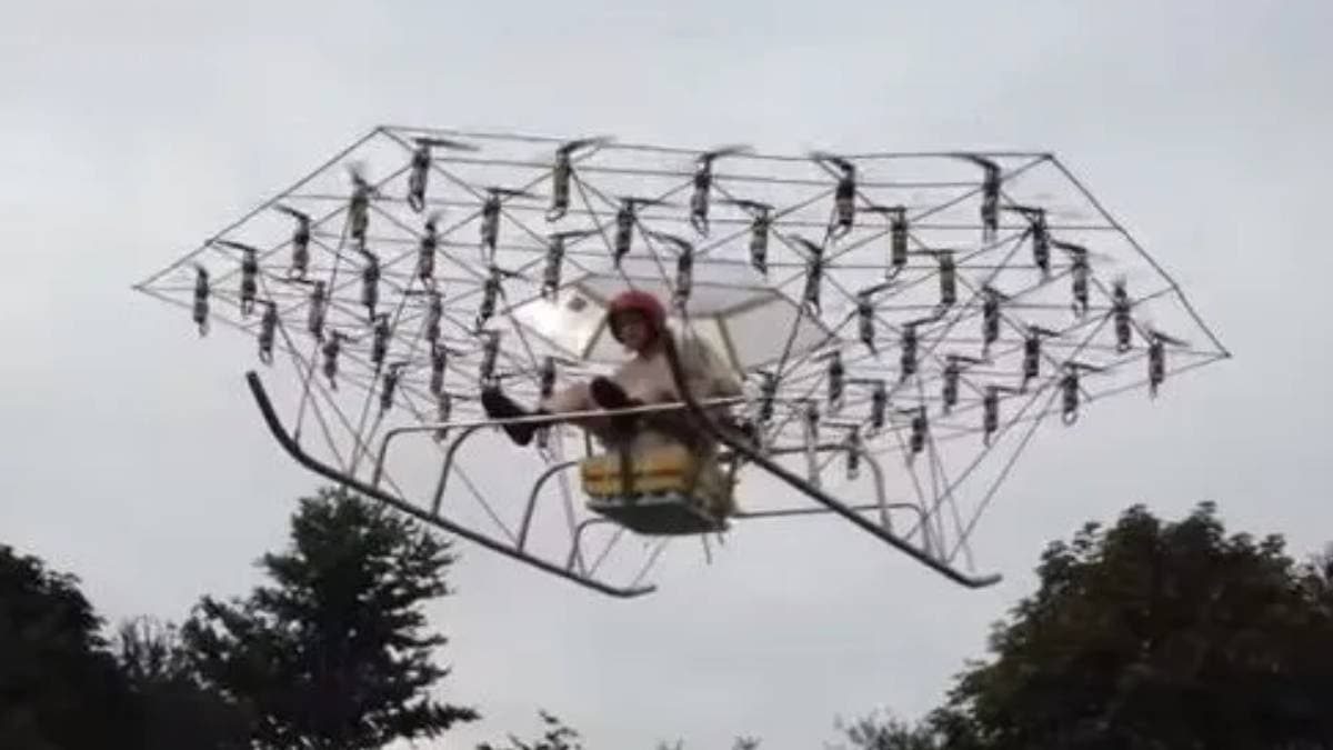 britain man makes helicopter using abandoned chair