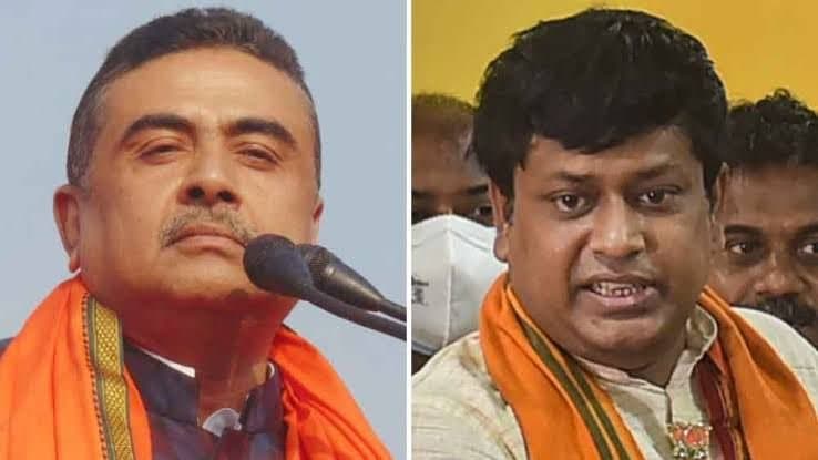 BJP: ‌মুখ্যমন্ত্রী কেন সন্দেশখালি আসেননি?‌ ন্যাজাটের সভা থেকে প্রশ্ন শুভেন্দুর, অভিষেককে কটাক্ষ সুকান্তর 