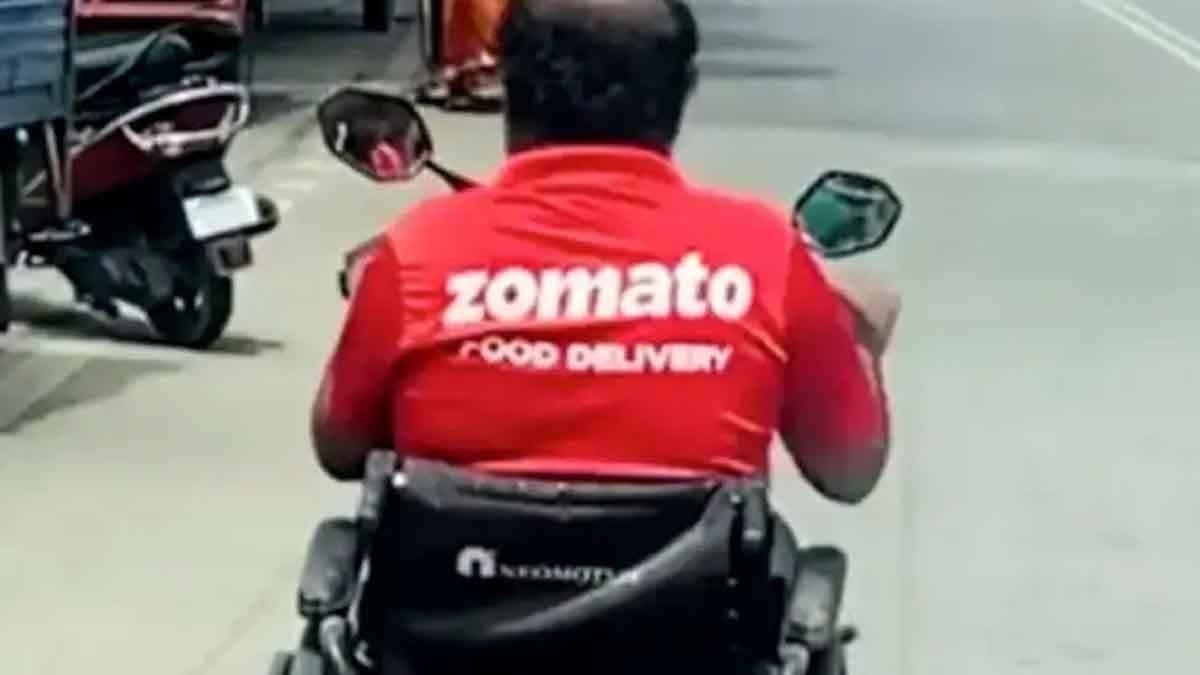 disabled Zomato agent riding bike to deliver order goes viral gnr 