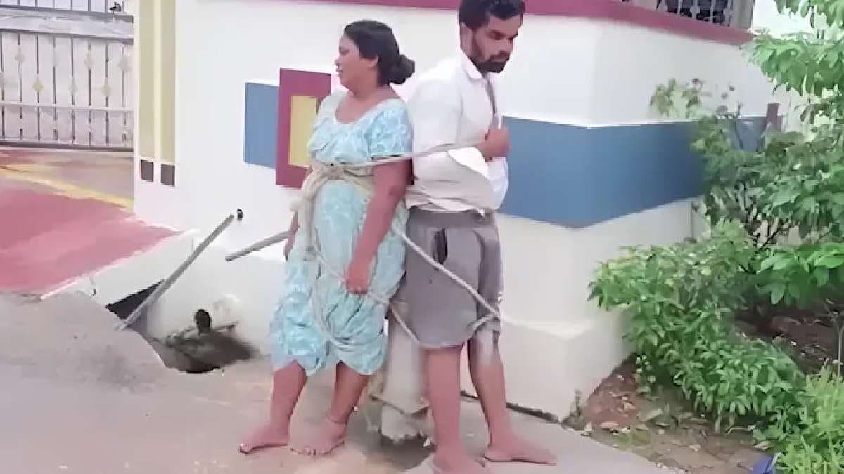During  extramarital affair Telangana locals tie up and Purified