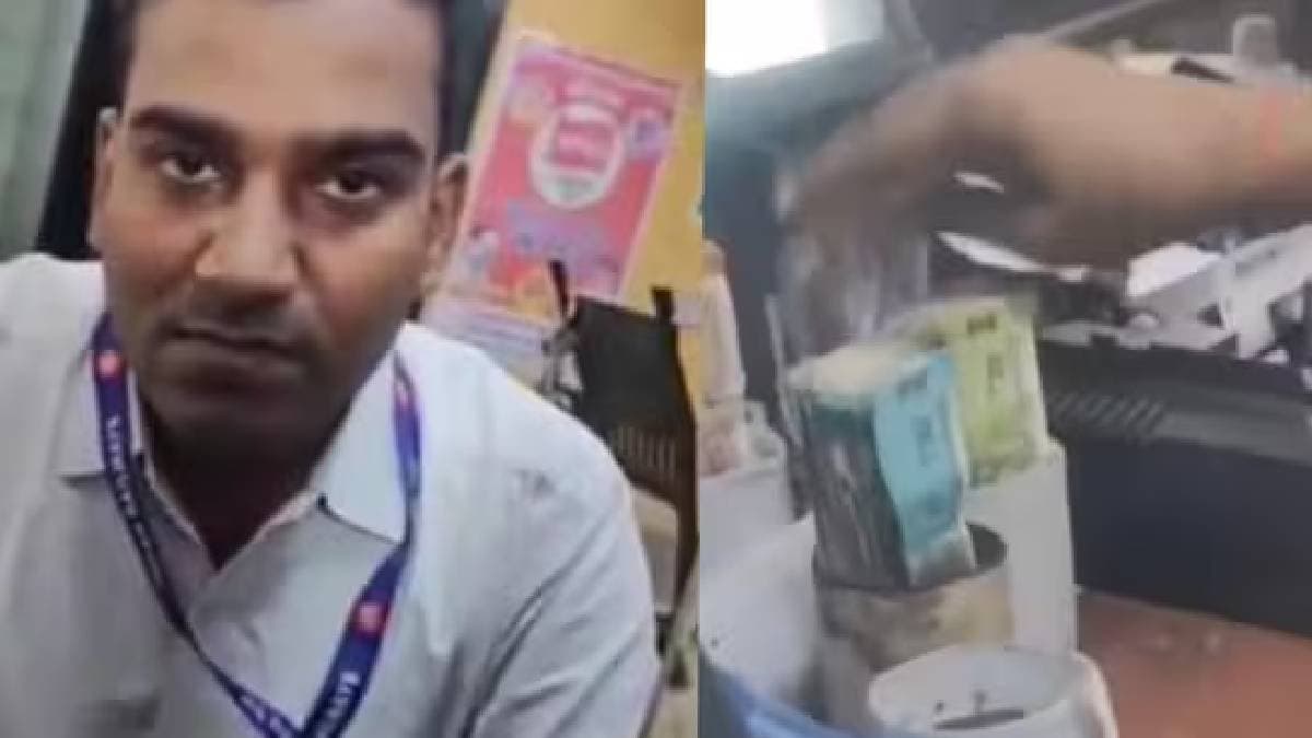 passenger and railway officer clash over rs 50 change video viral 
