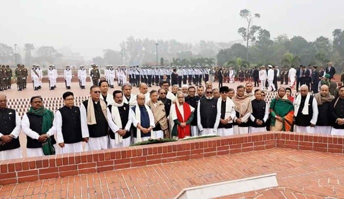 bangladesh pm sheikh hasina and his cabinet ministers visits national memorial