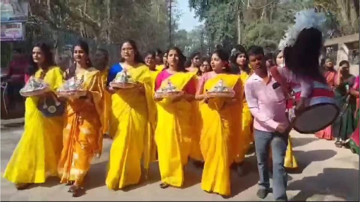 On the bengali valentine's day girl students are waiting to welcome male students gnr